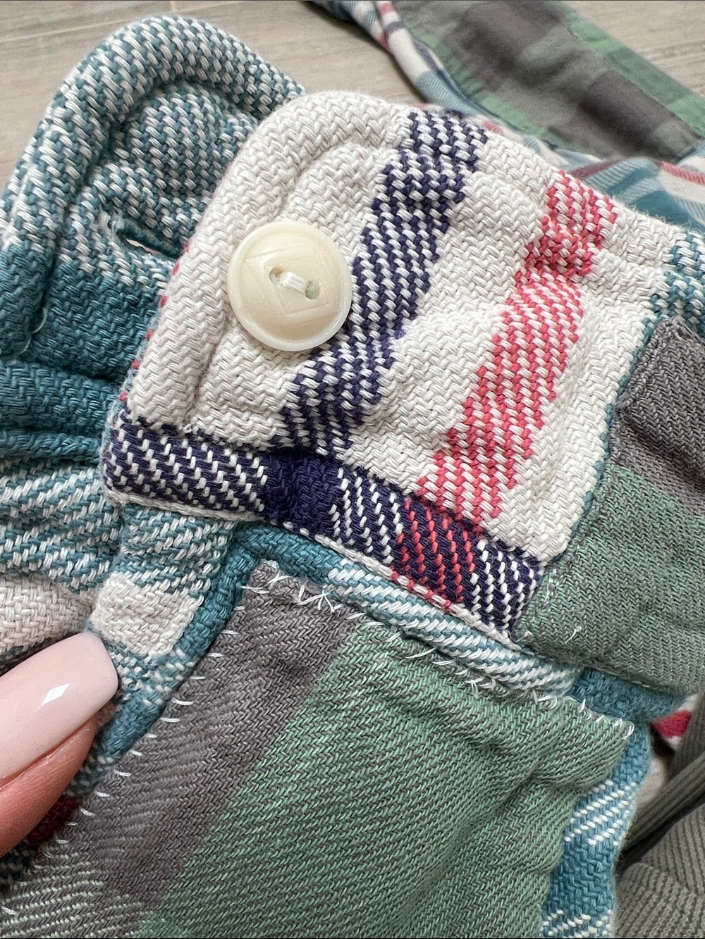 Polo by Ralph Lauren Teal, Cream & Red Plaid Flannel Shirt - Picture 12 of 12